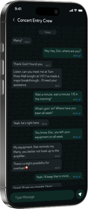 Zygo crew chat screen