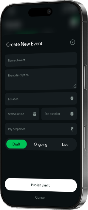 Zygo create event screen